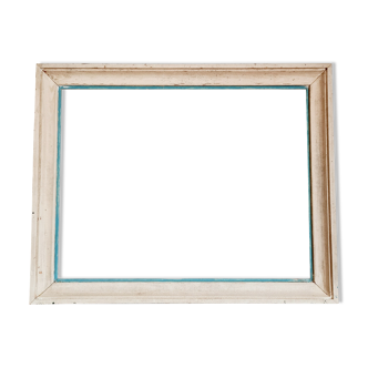 Old frame in white and blue wood
