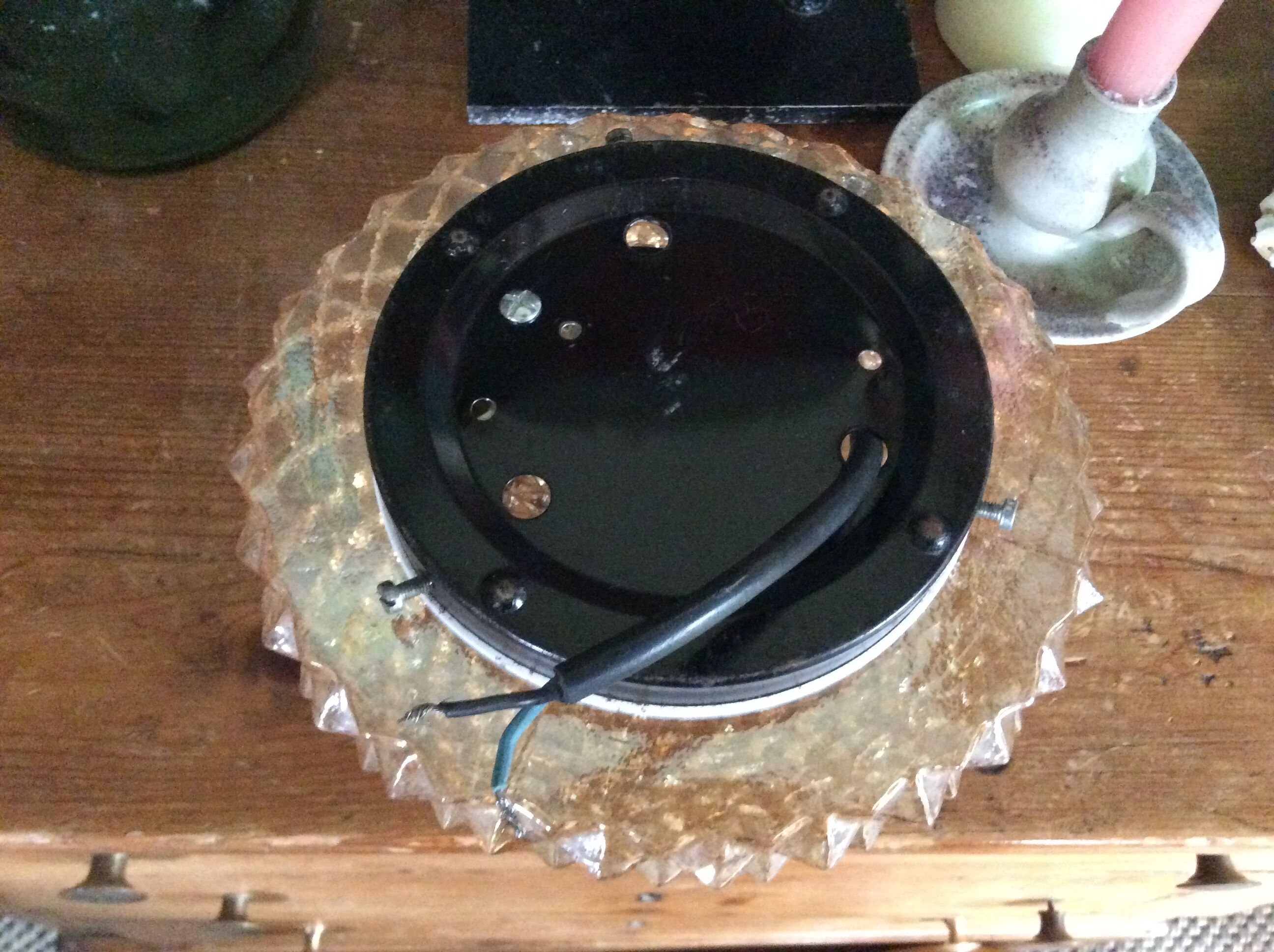 Molded glass ceiling light