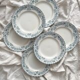 6 flat plates in iron earth “Athens” Saint Amand and Hamage