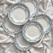 6 assiettes plates en terre de fer « Athènes » Saint Amand et Hamage