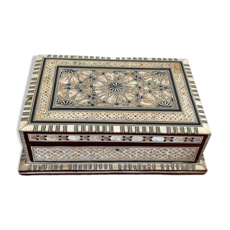 Coffret boîte à bijoux bois et nacre