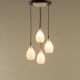 Italian vintage chandelier in opaline glass,  mid century modern 1970s