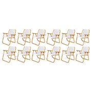 Vintage Folding Chairs in Bamboo and Fabric by Vivai Del Sud, 1970, Set of 12