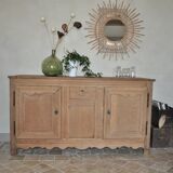 Buffet Louis XIV Dresche Picarde solid oak aspect Brut