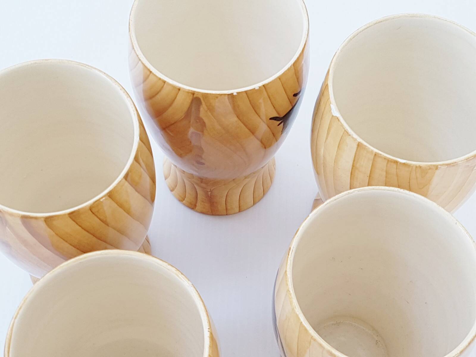 Service a orangeade grandjean jourdan vallauris ceramic faux-wood 1950 vi