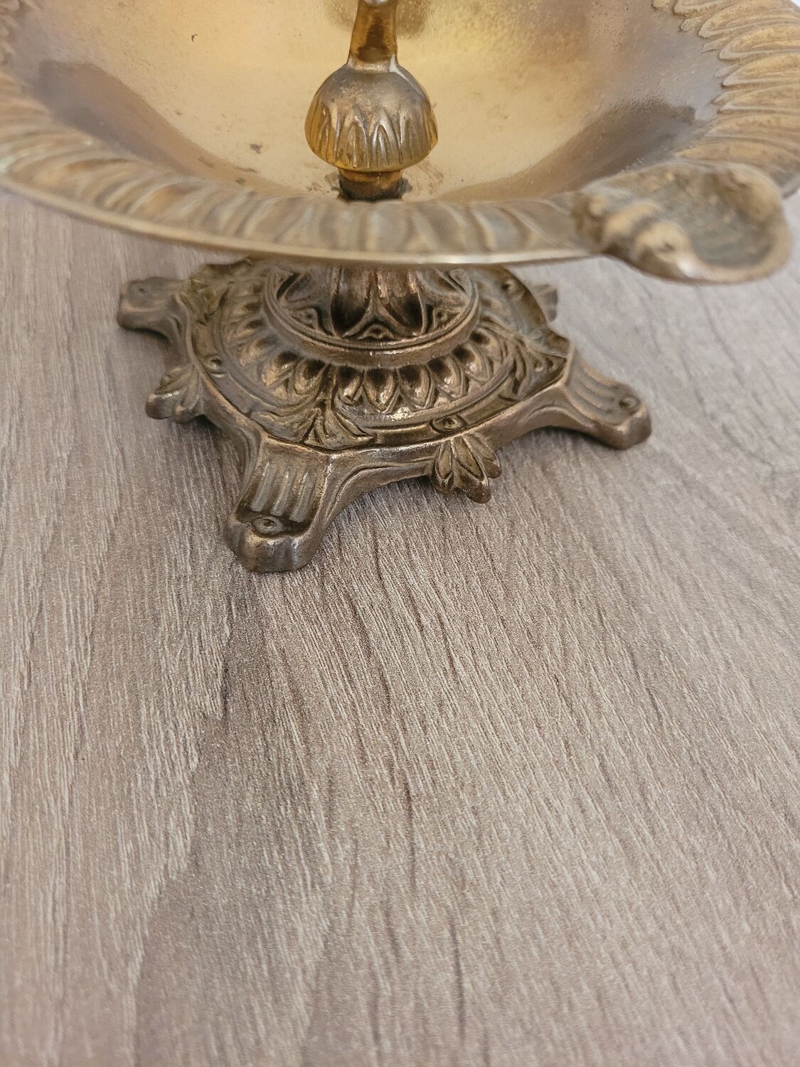 Brass cherub ashtray