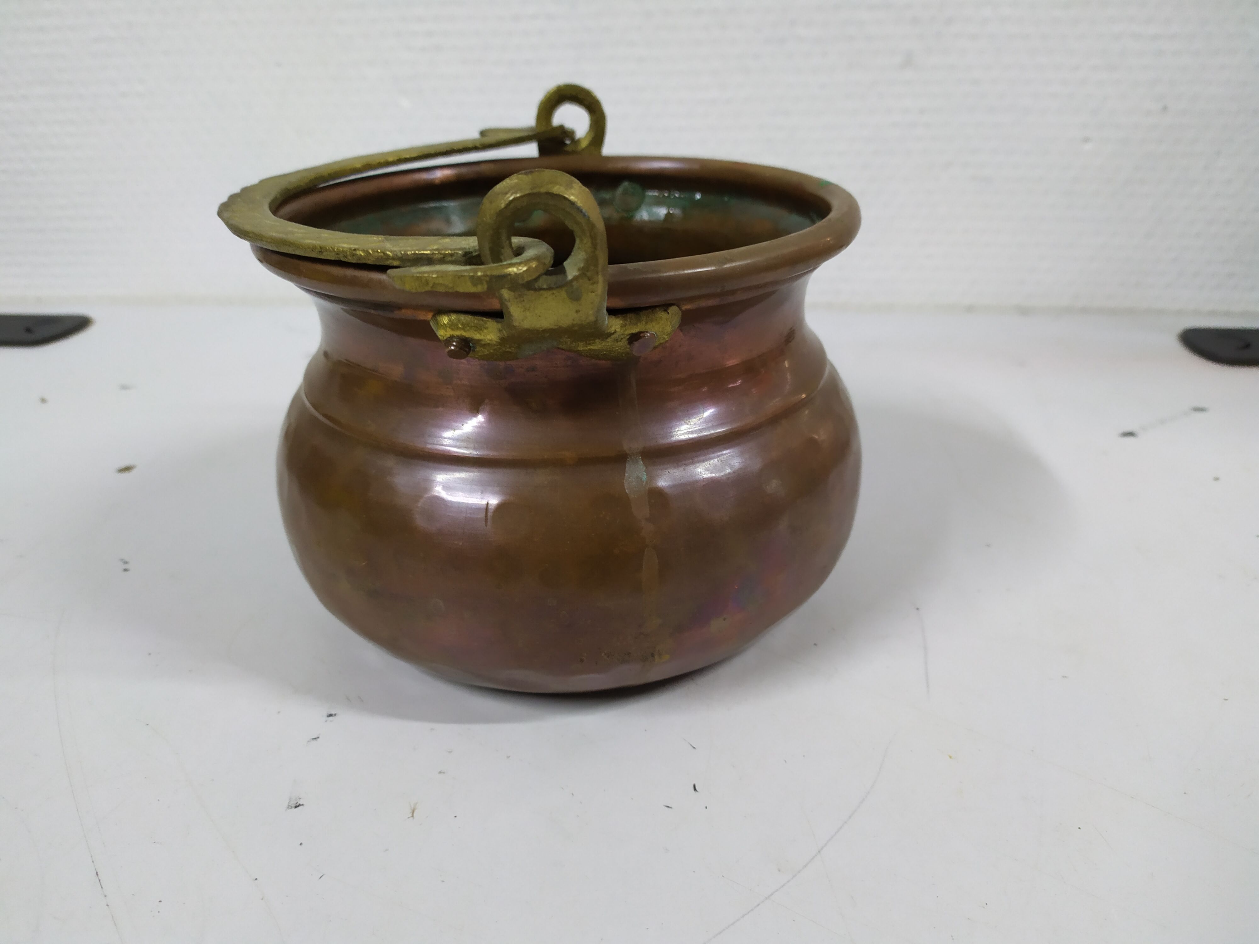 Old copper cauldron
