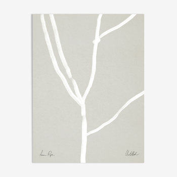 Abstract lines on grey giclee print, 50x70cm