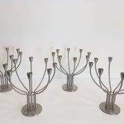 Modern Scandinavian Candleholders in Steel by M. Hagberg for Ikea, 1970s, Set of 4