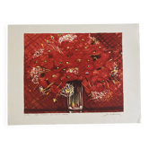 Lithographie (EA) signée Michel Henry - Bouquet Rouge 2005