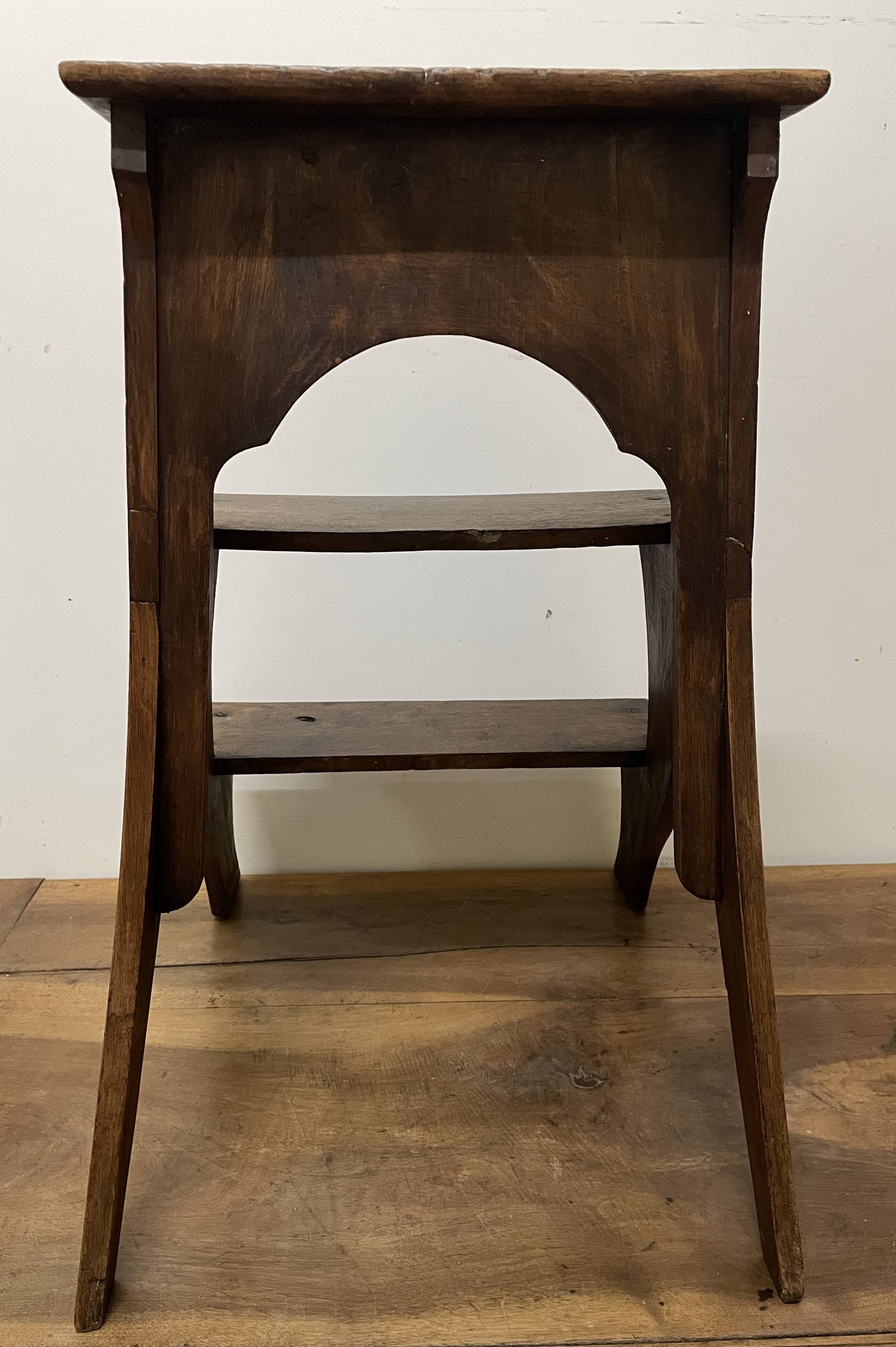 Walnut bookcase step stool