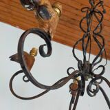 Lustre de chasseur en fer forgé