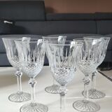 Set of 6 white wine glasses, Bohemian crystal. Regency/Empire style, 17.5 cm