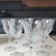 Set of 6 white wine glasses, Bohemian crystal. Regency/Empire style, 17.5 cm