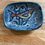 Vintage ceramic fish pattern tidy