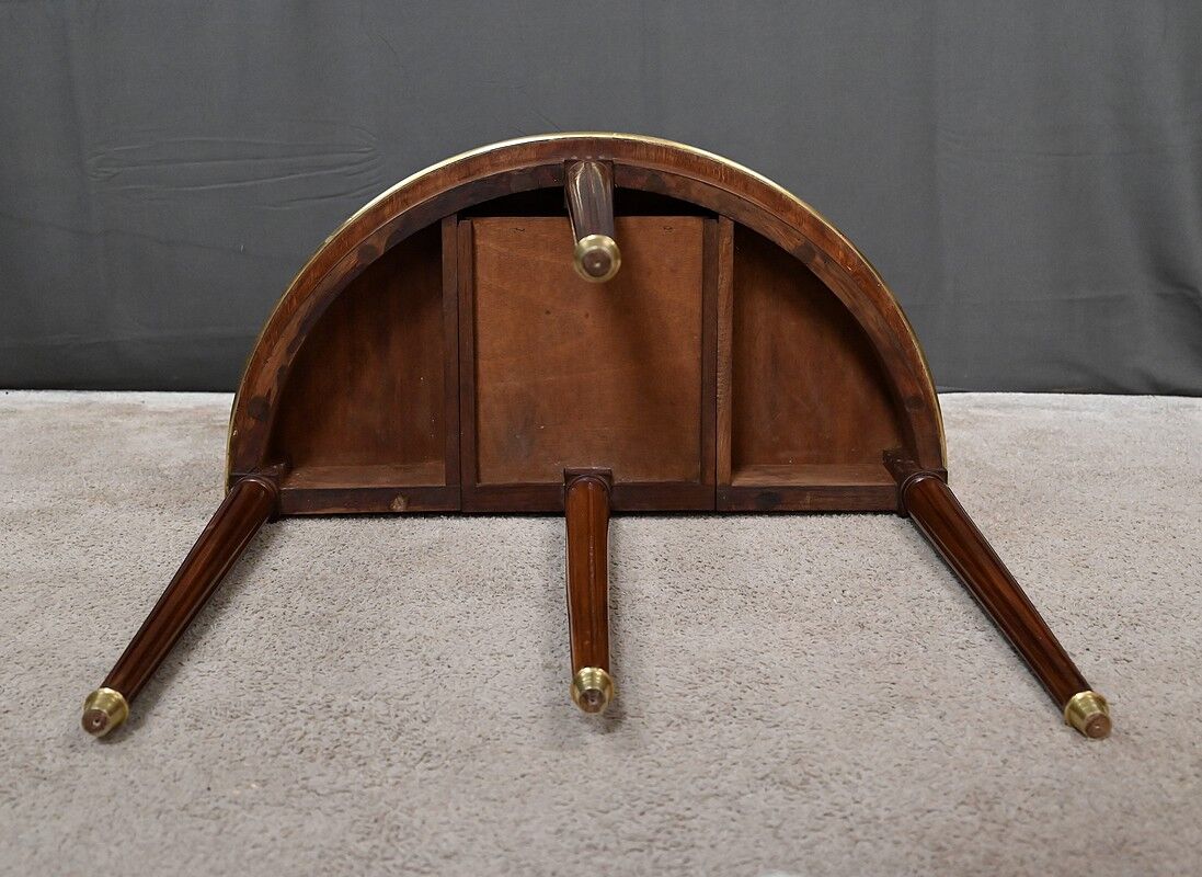 Table à jeux demi-lune en acajou, style Louis XVI – début XXe