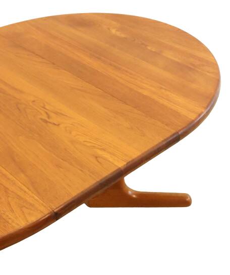 Ronde 1x verlengbare deense teak  Dyrlund eettafel 'Ommel'