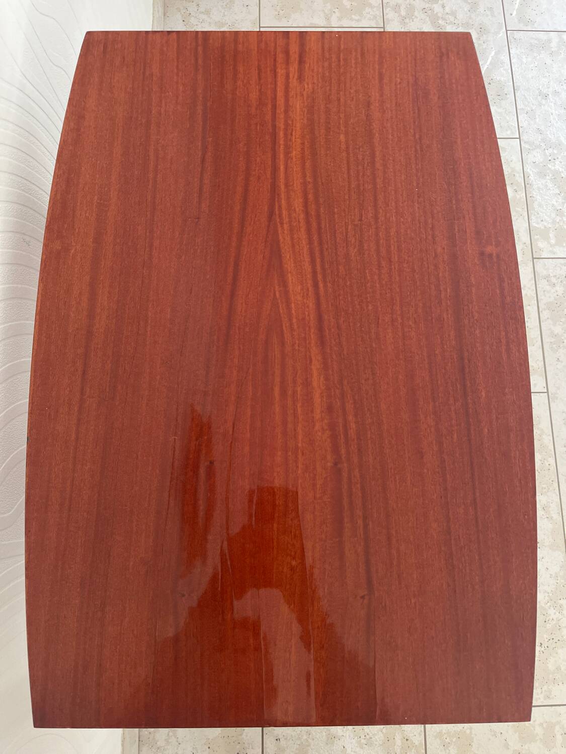 Vintage serving trolley in varnished wood from the 60s