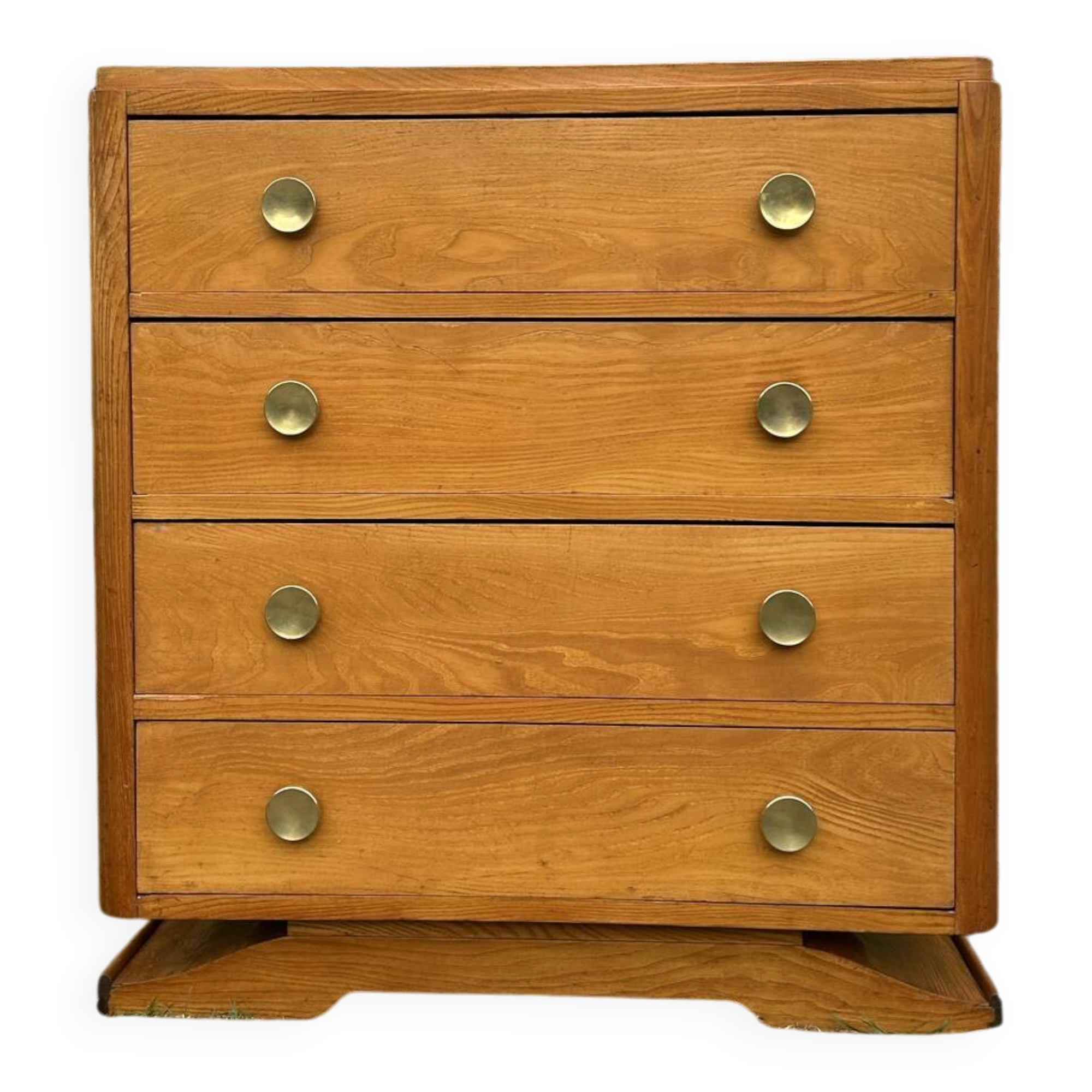 Art Deco chest of drawers with 4 drawers in light wood