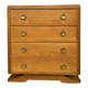 Art Deco chest of drawers with 4 drawers in light wood