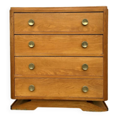 Art Deco chest of drawers with 4 drawers in light wood