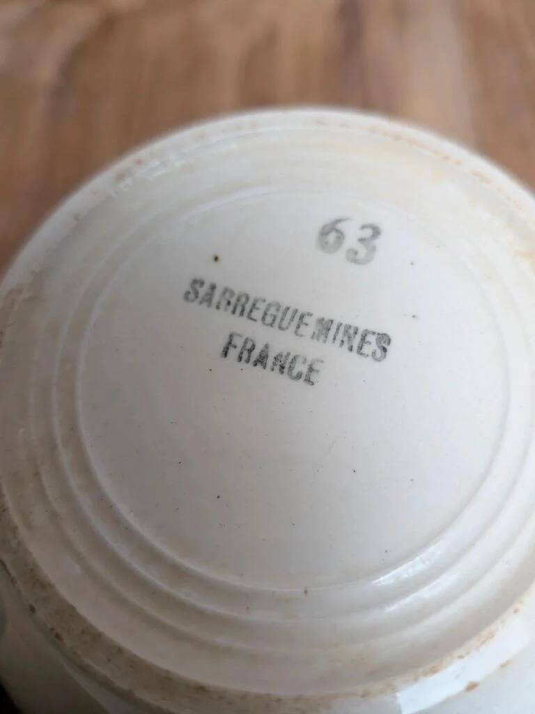 Cup and saucer Sarreguemines model Bitche – Ironstone