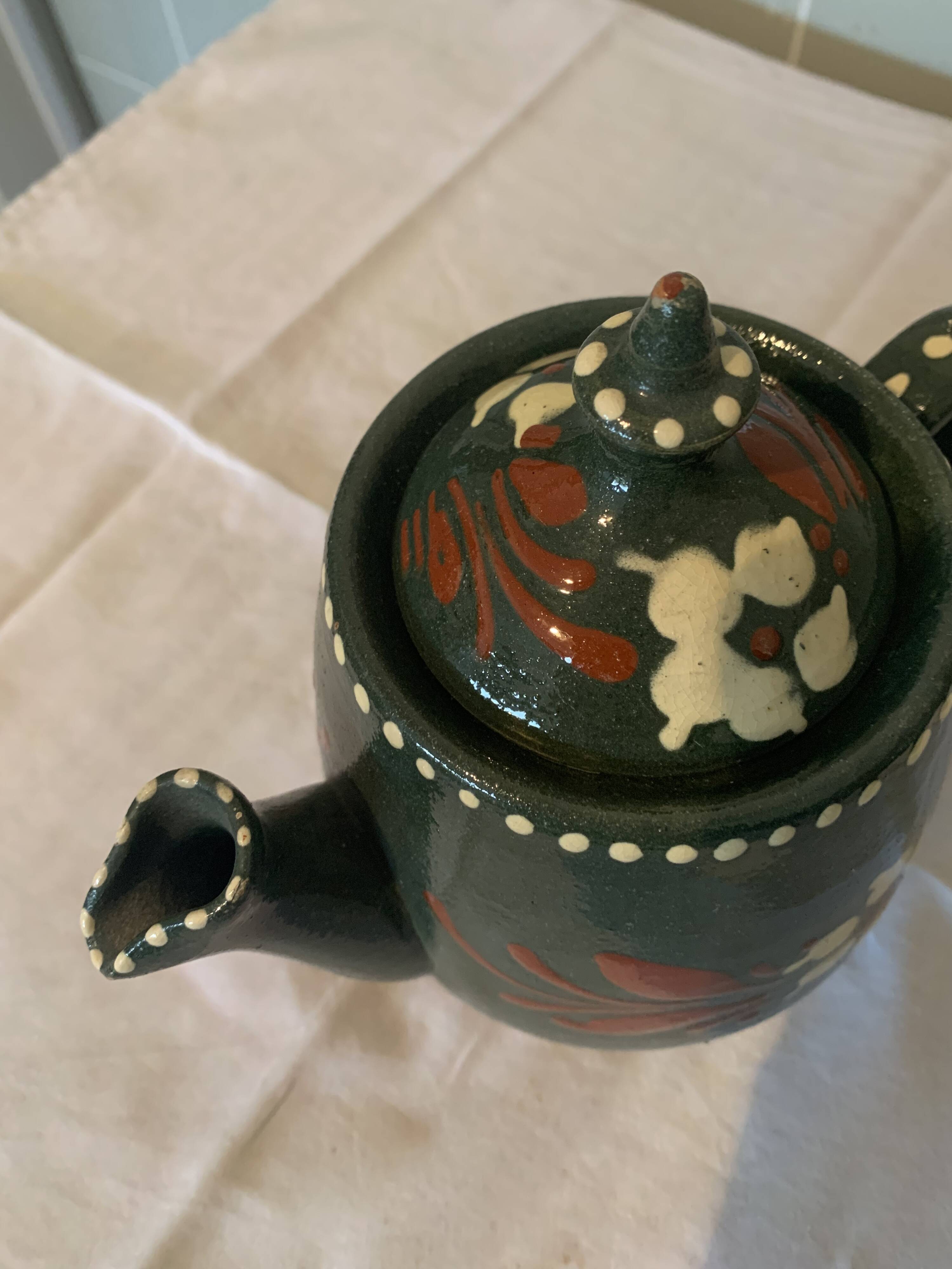 Coffee maker and pot set in Alsace stoneware