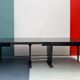 Table à manger extensible de style Art déco en bois avec finition laquée no