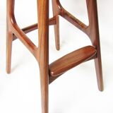 Three 1960s Danish Bar Stools In Rosewood & Leather by Erik Buch