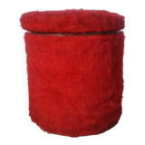 Vintage red moumoute chest stool pouf