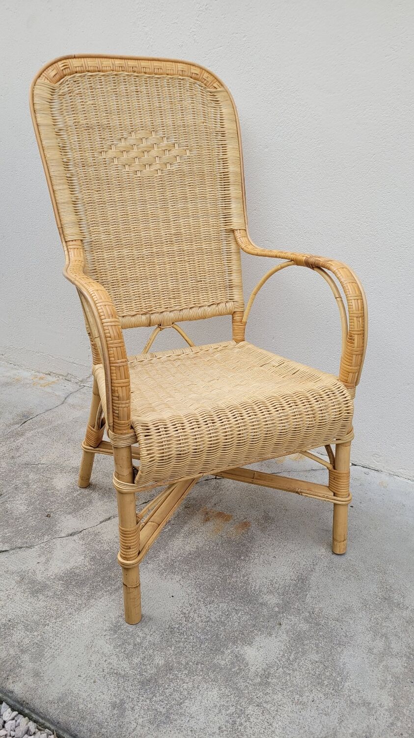 Rattan armchair 1950