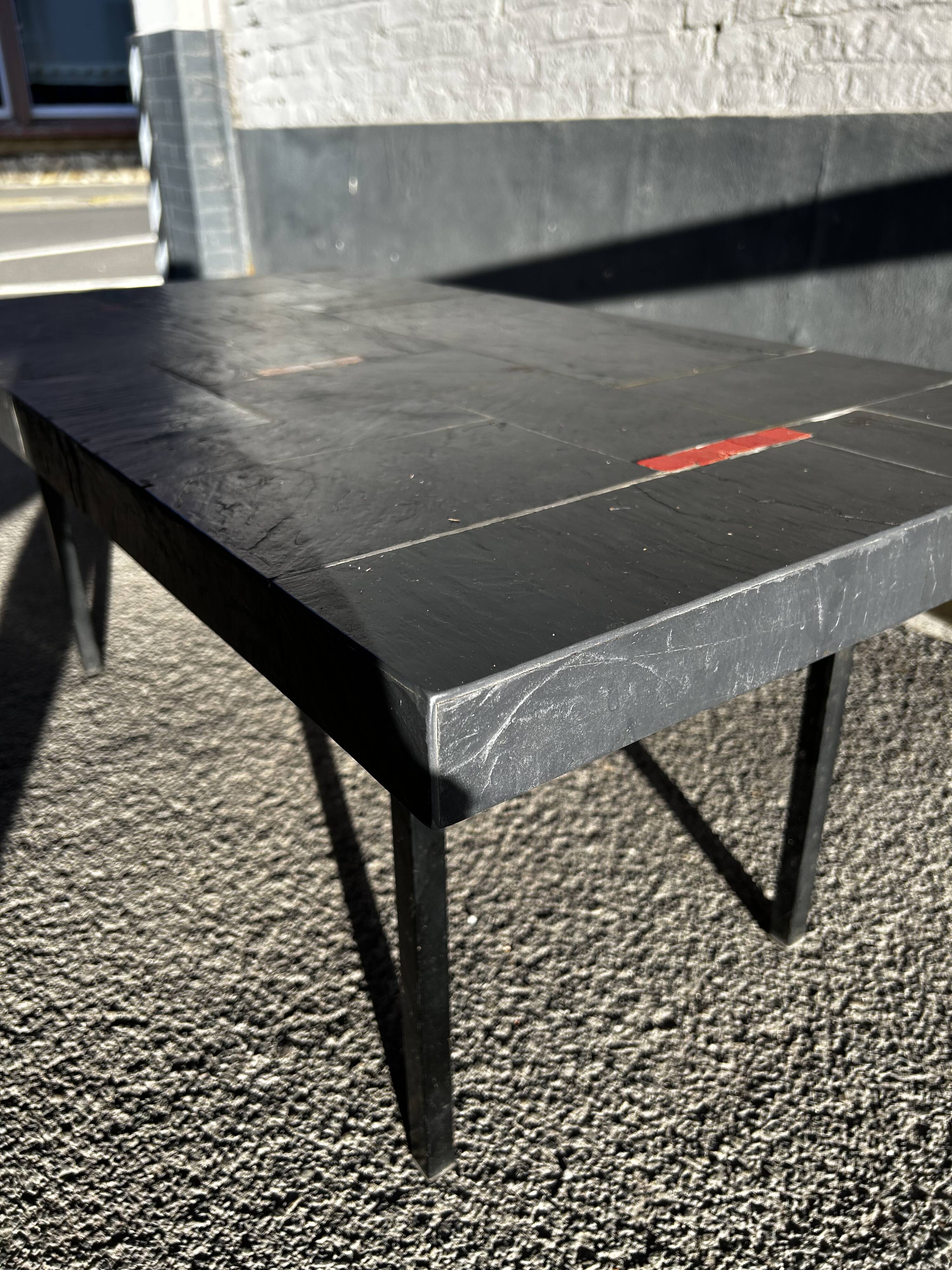 Vintage slate coffee table by Pierre Lèbe, 1960