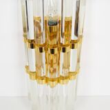 Large brass and glass 'Triedri' wall sconces by Novaresi