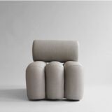 Pair of contemporary armchairs - taupe color - sun-resistant fabric