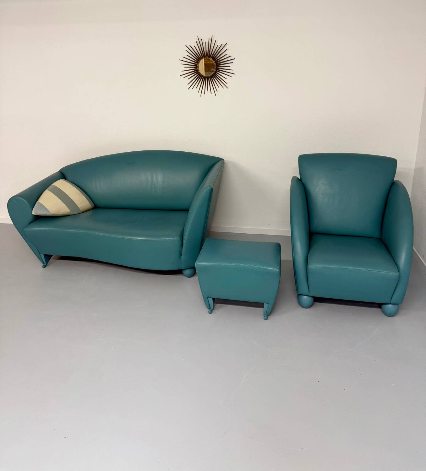Living room sofa and armchair Atlantis design from the 90s by Wittmann vintage