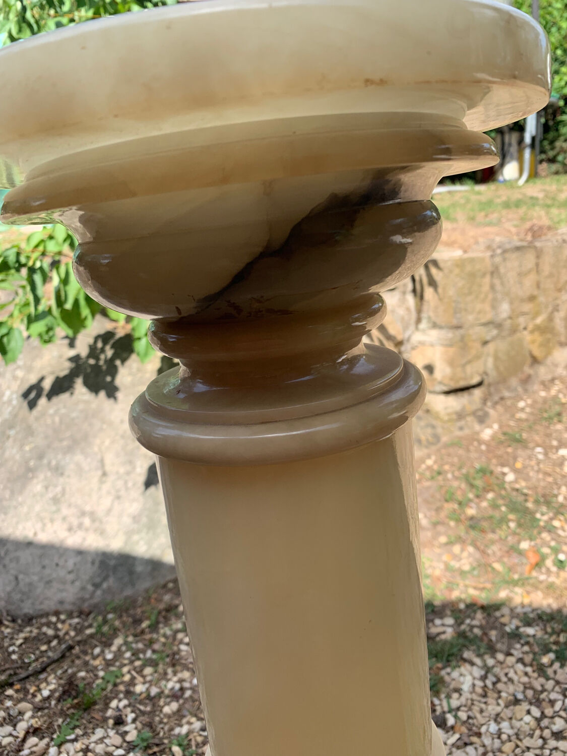 Illuminated alabaster column from the 1950s