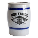 Old large glazed stoneware pot - Mustard L'Impériale.