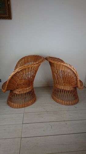 2 fauteuils osier