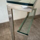 Console "G" by Belgochrom in brass and glass from the 1970s.