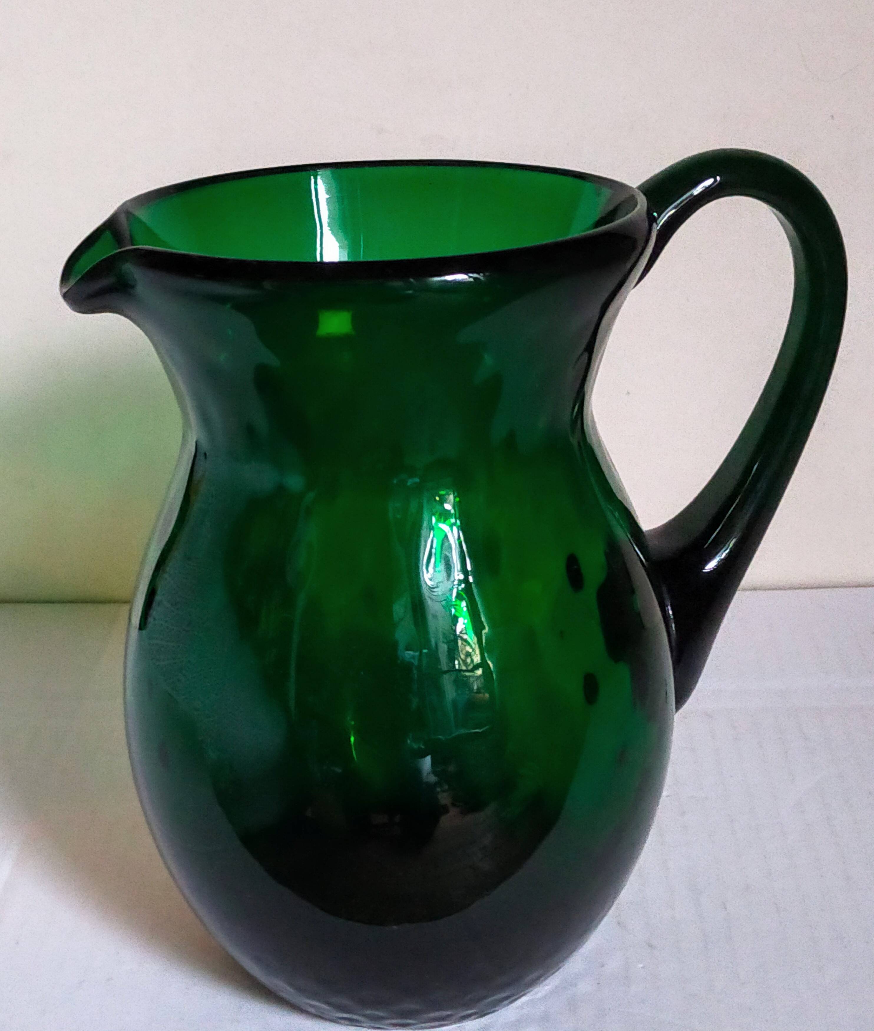 Vintage Empoli blown glass jug
