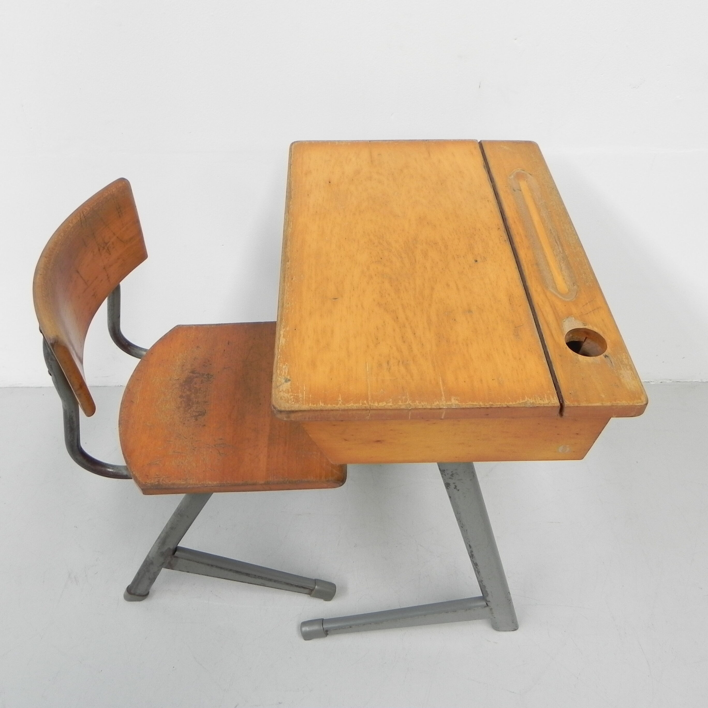 Desk and chair, industrial