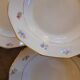 Porcelain soup plates - Decorated with small flowers and a gold rim