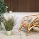 Handcrafted Bamboo lounge chair with leather lacings, Italy 1970s
