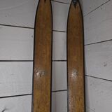 Pair of vintage wooden skis