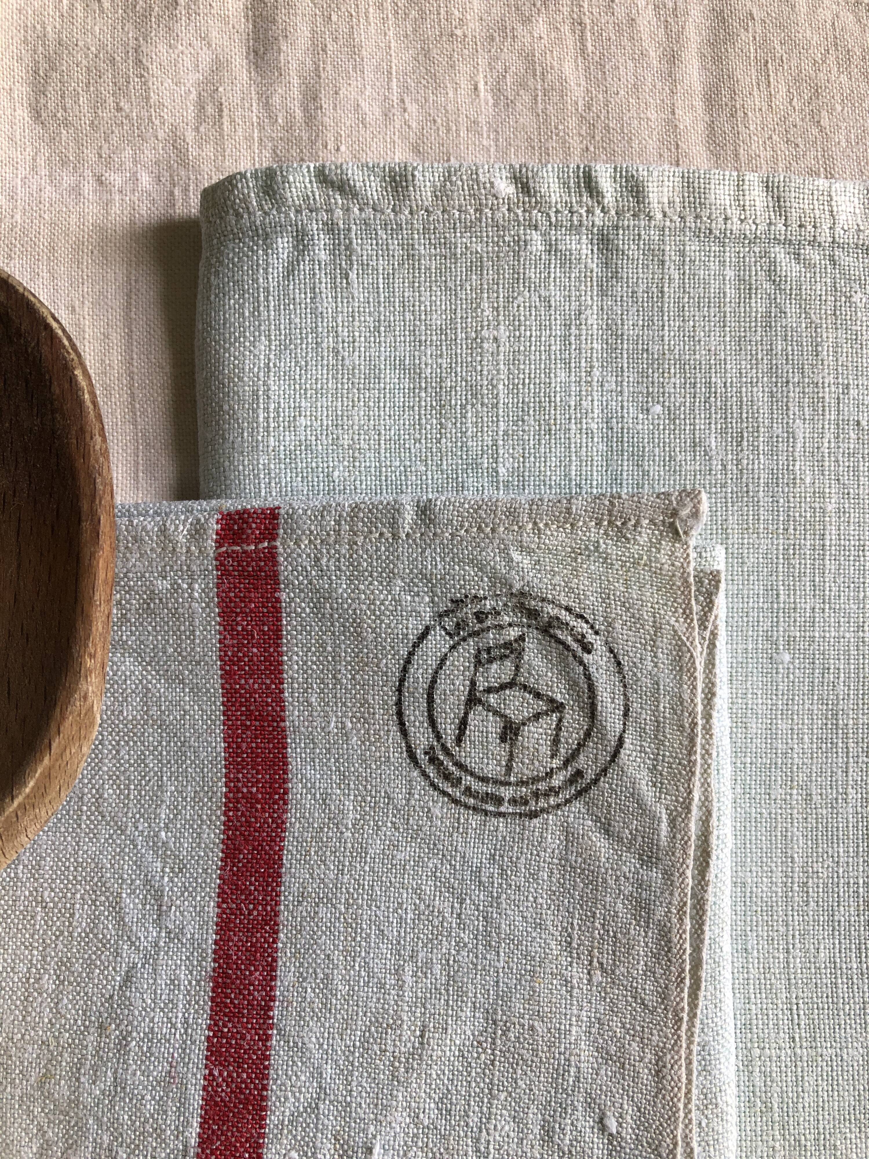 Antique cloth in pure aqua tinted linen