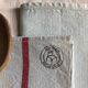 Antique cloth in pure aqua tinted linen