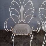 Pair of solid iron garden armchairs ep 1950