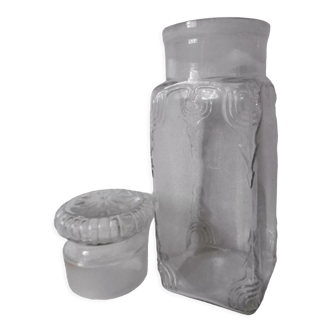 Transparent glass jar