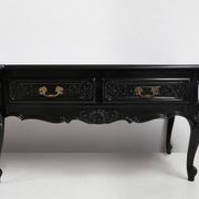 20th Century Louis XV style black low sideboard, France