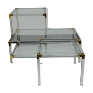 Trio de tables en lucite - hollywood regency